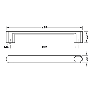 Tay nắm tủ chữ D Hafele 106.69.247 (mạ niken trắng bóng)